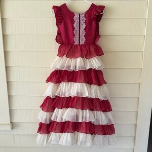 Dollcake Christmas Skirt Frock Dress Red White Holiday Gown size 8
